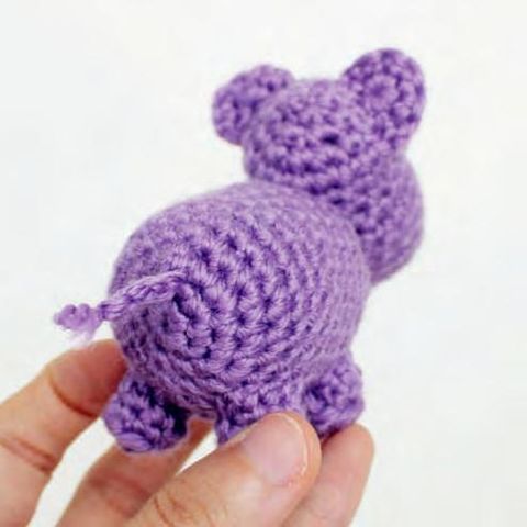 Chaveiro de amigurumi: hipopótamo